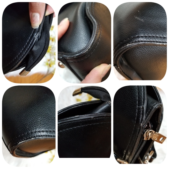 FASHION LEATHER Black Handbag With Zipper Closure.... - Picture 16 of 17